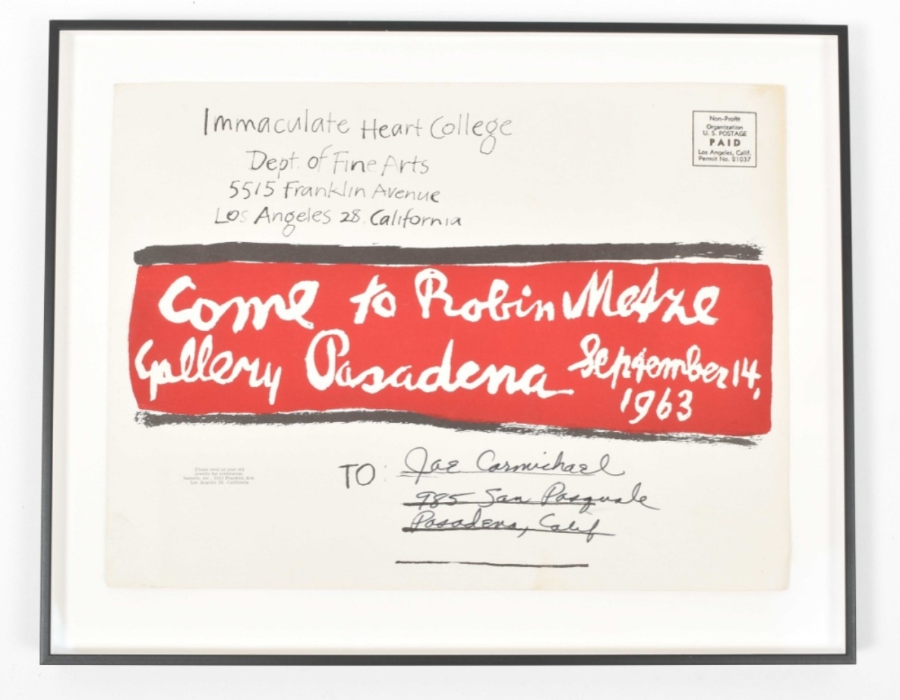 Bas Jan Ader & Mary Sue Anderson. Immaculate Heart College/Robin Metze Gallery - Image 5 of 9