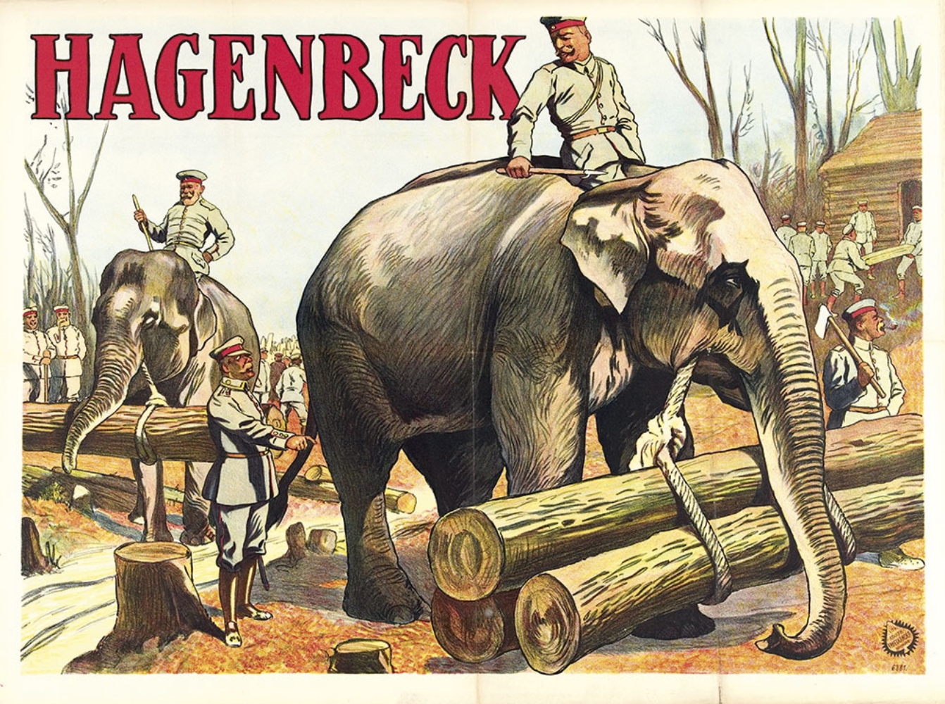 [Elephants. Hagenbeck] "Military elephants"