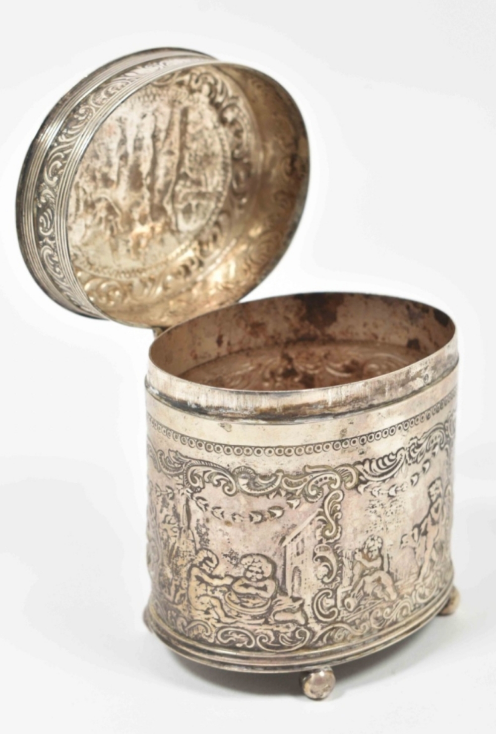 Oval silver tea-caddy - Image 7 of 7