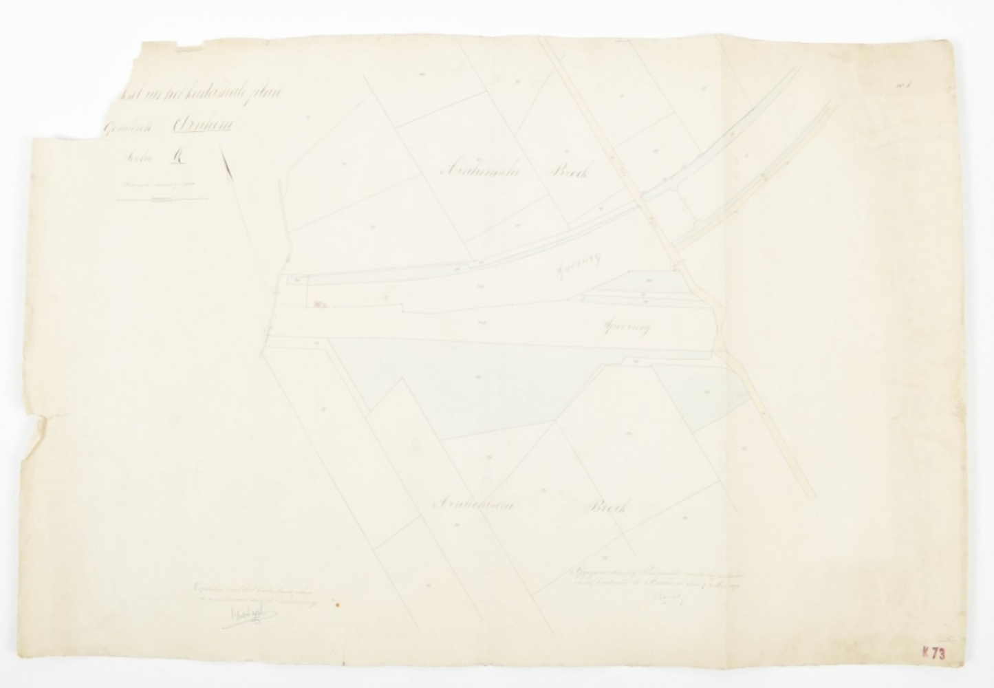 Nine manuscript maps: "Gemeente Arnhem" - Image 8 of 10