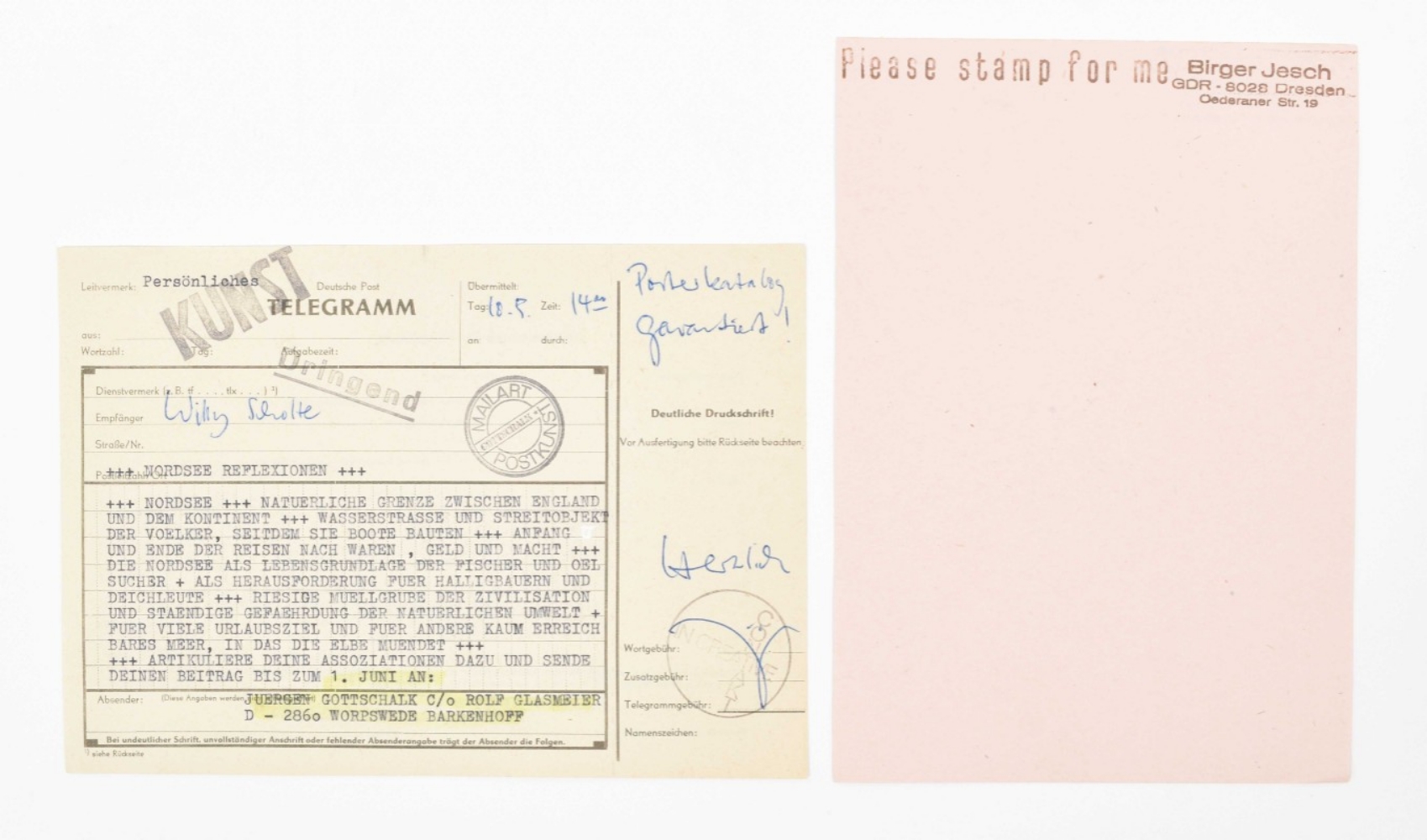 Mail art correspondence from Germany - Image 5 of 10