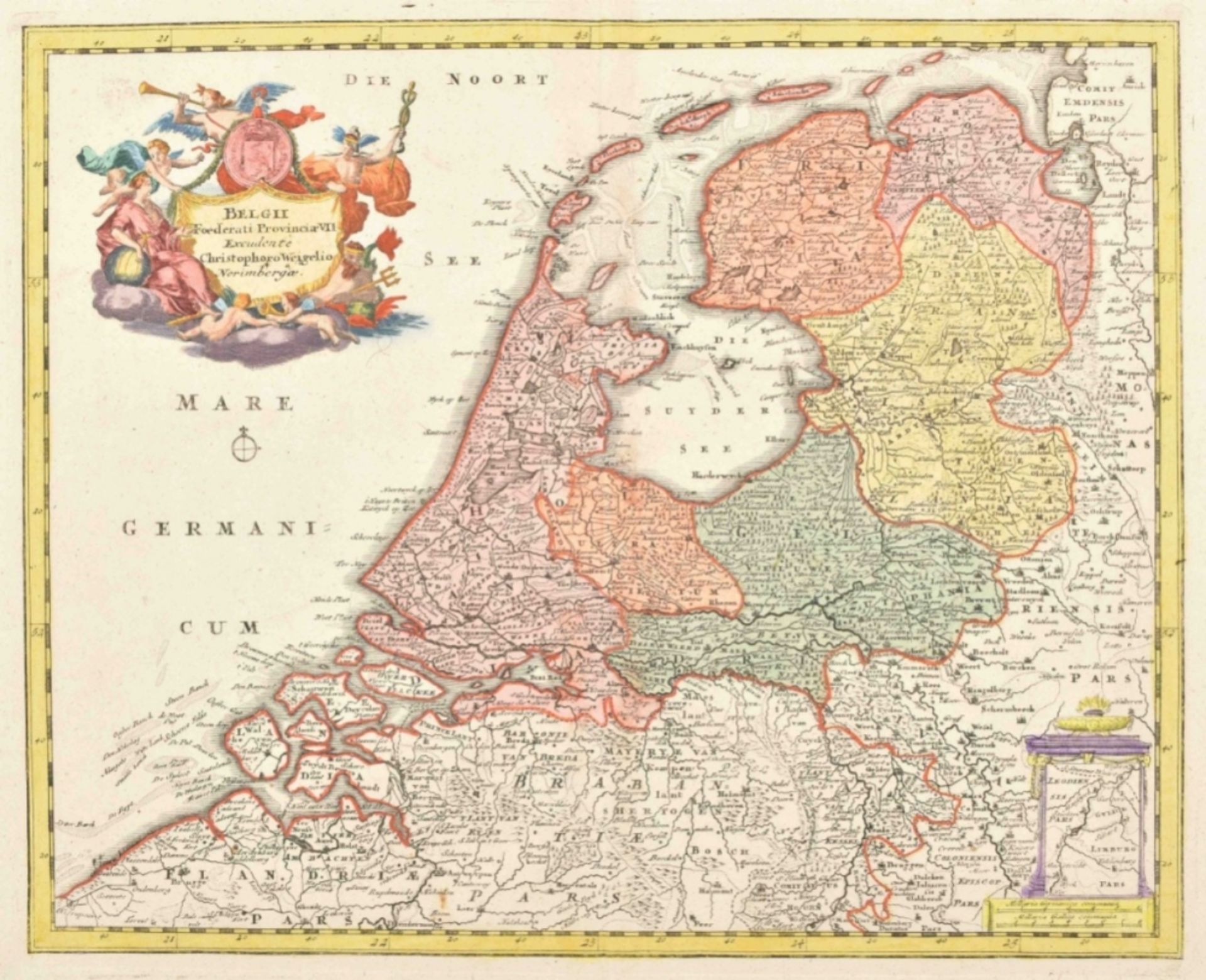 9 maps: Petrus Kaerius. Novus XVII Inferioris Germaniae - Image 9 of 10