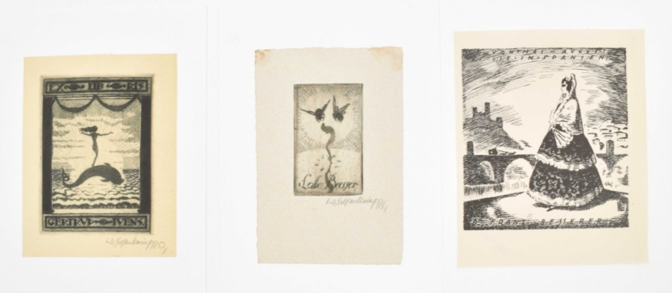 Walter Helfenbein (1893-1984). Collection of 15 ex libris - Image 3 of 9