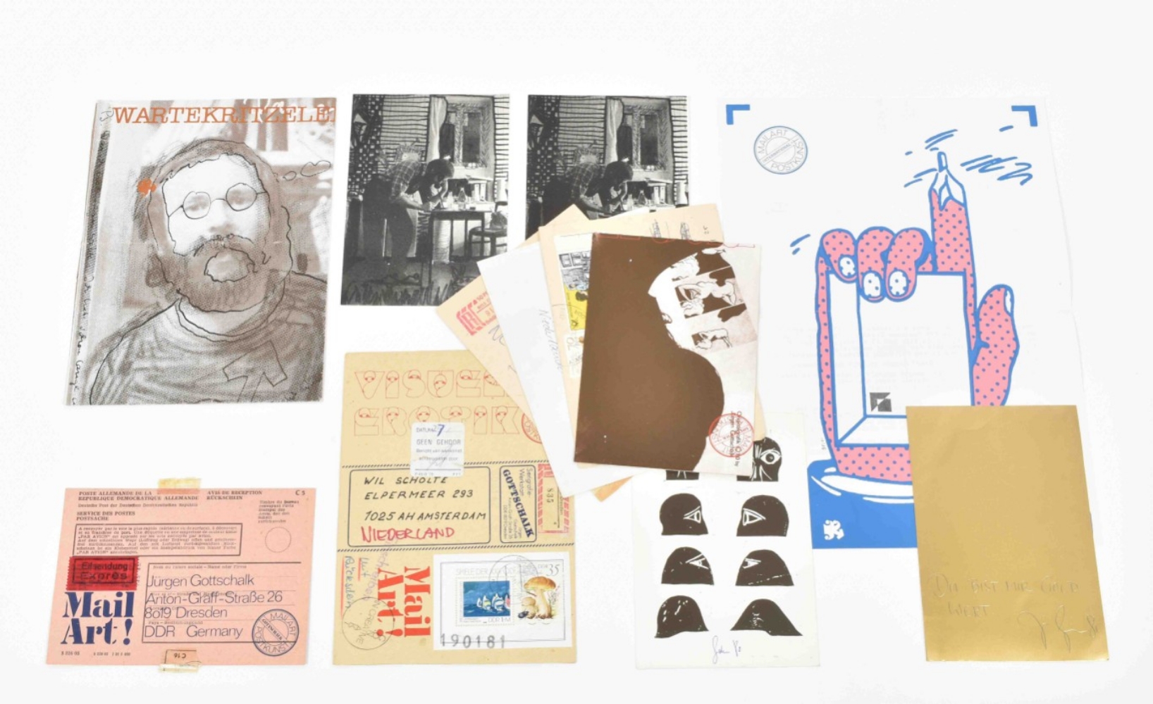 Mail art correspondence from Germany - Image 9 of 10