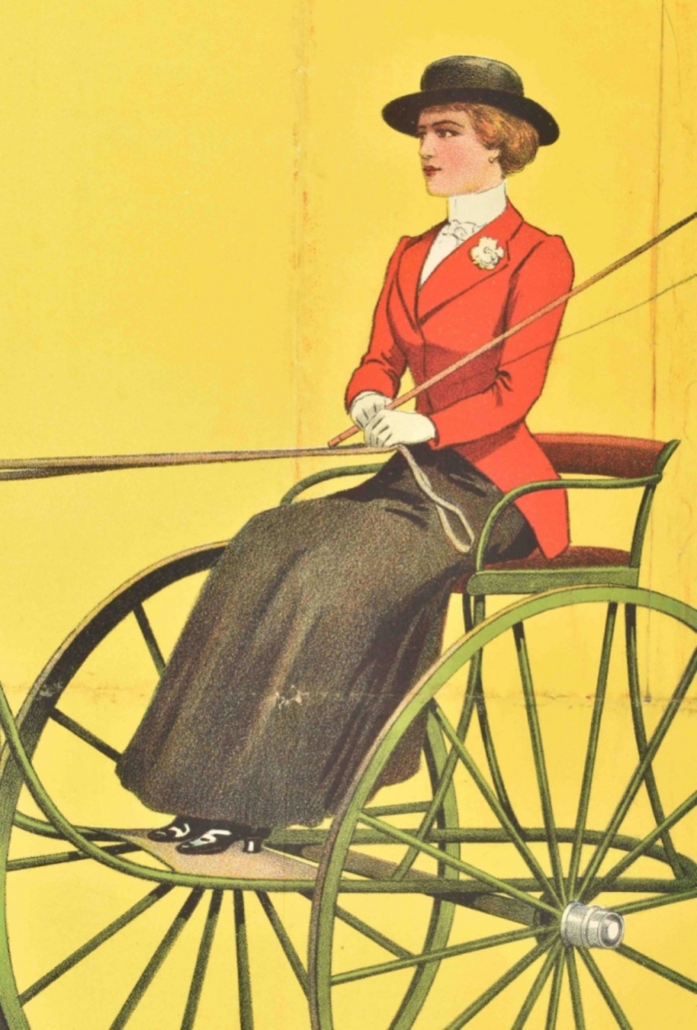 [Horse driving] "Woman on a two-wheeled carriage with horse" - Image 6 of 7