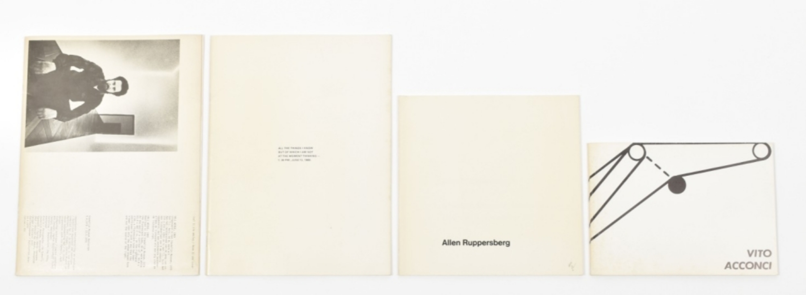 Stedelijk Museum catalogues: Acconci, Barry, Ruppersberg, Turrell