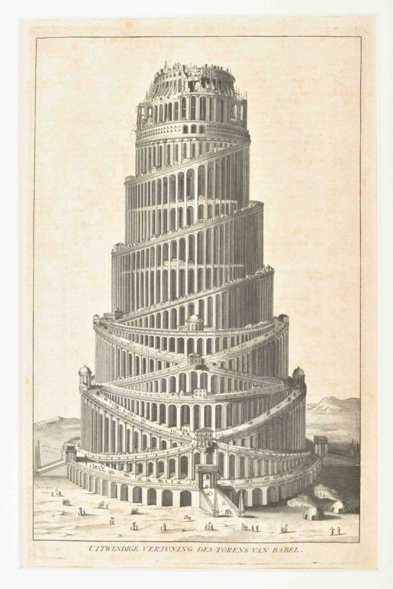 Two prints depicting the Tower of Babel: "La tour de Babel" - Image 2 of 5