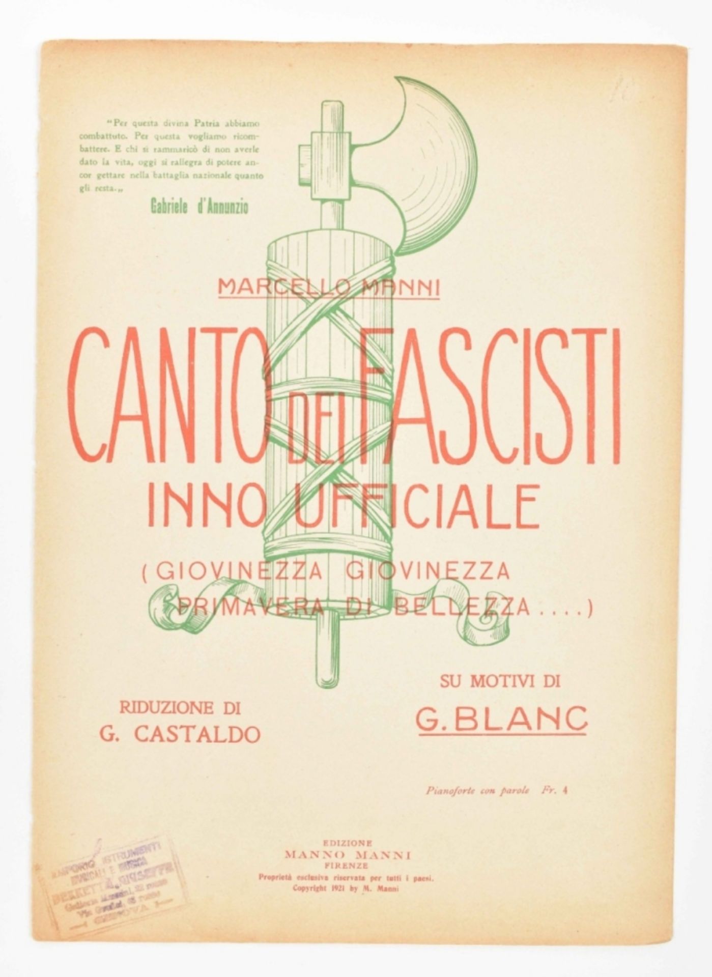 Collection of fascist sheet music  - Image 8 of 8