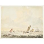 "Sailing vessels near a Dutch harbour"