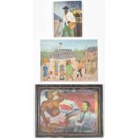 Three 20th-cent. naive paintings: Gererd Métélus. Cap Haïtien