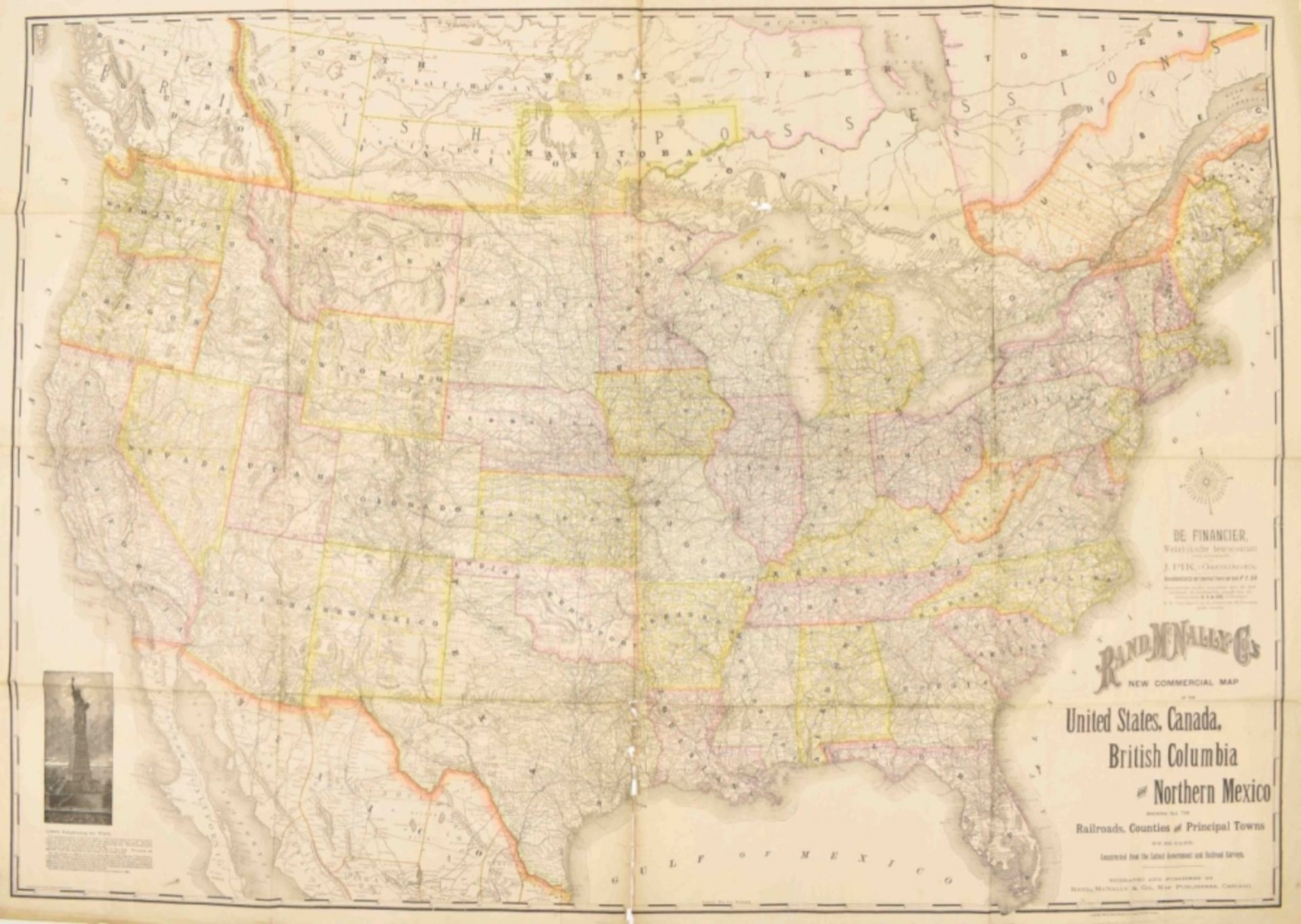 Rand McNally and Co. New Commercial Map of the United States,