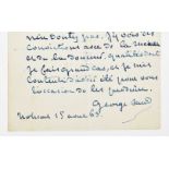 George Sand (1804-1876). Autograph letter signed