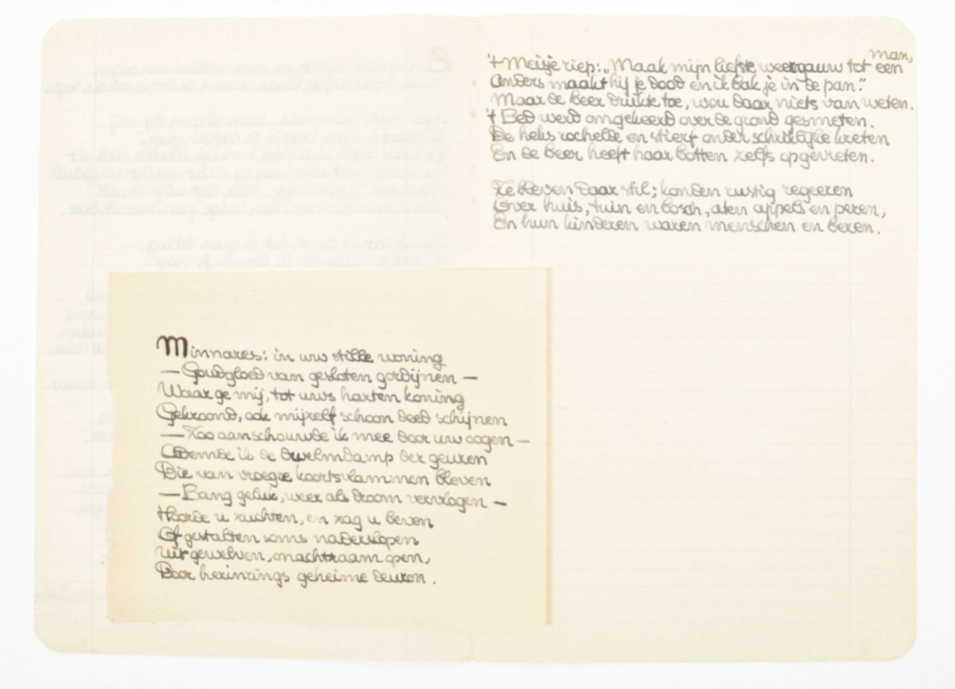 Hendrik de Vries (1896-1989). Six original poems in pen and ink - Image 2 of 4