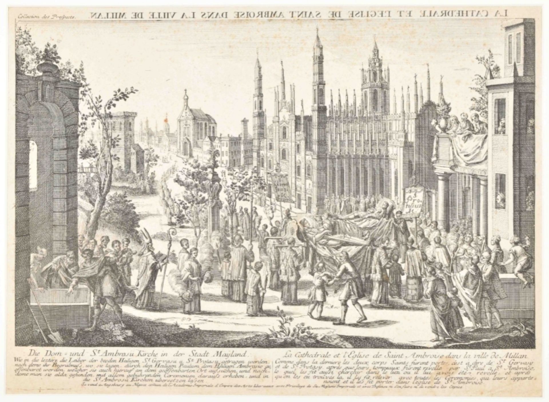"La cathedrale et l'eglise de Saint Ambroise dans la ville de Millan" - Image 2 of 5