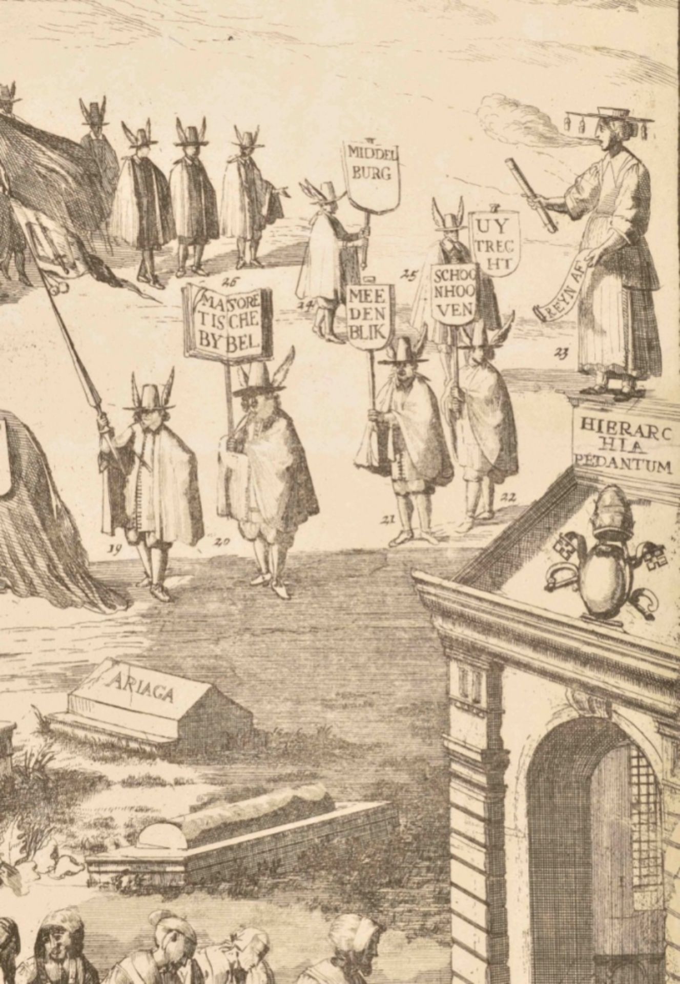 Caricatural funerary procession of pastor Abraham van de Velde, 14 June 1677 - Image 2 of 7