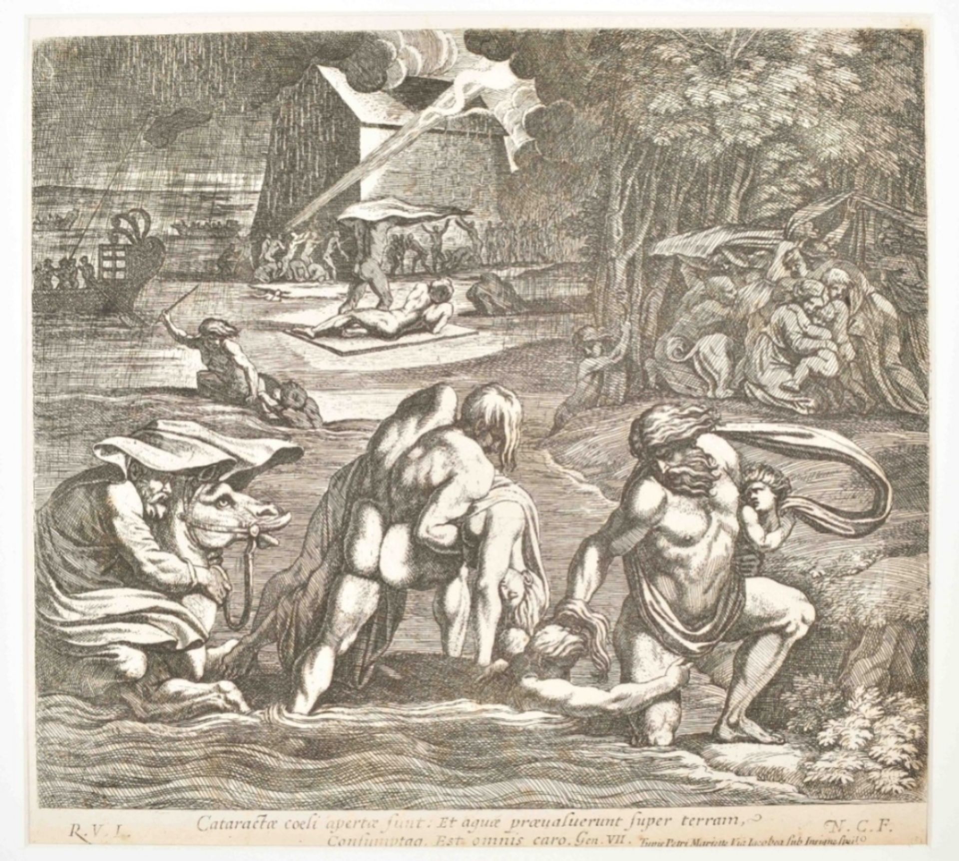 Niocolas Chaperon (1612-1656) after Raphael (1483-1520). Two prints of Noah's ark - Image 5 of 8