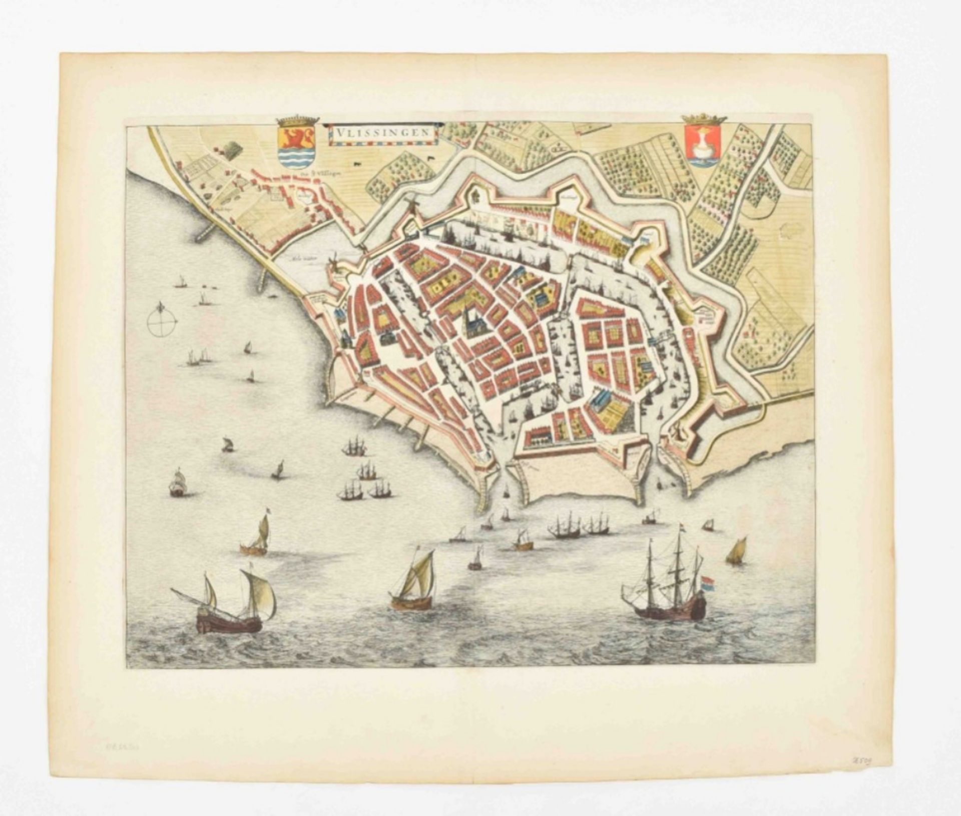 Four maps of Vlissingen: Joan Blaeu. Vlissingen - Bild 5 aus 7