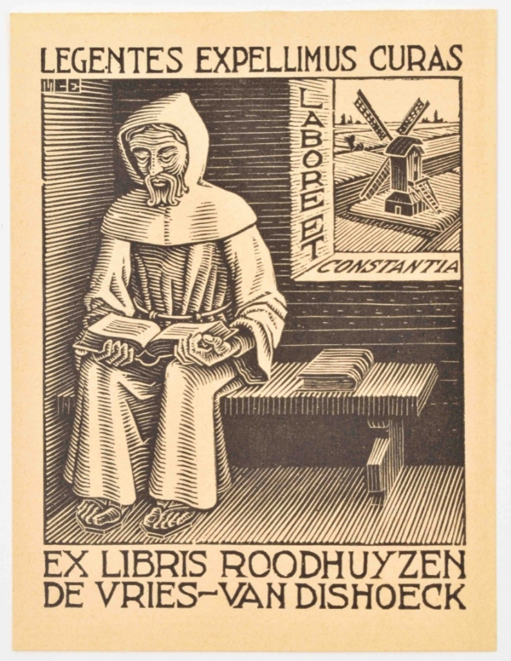 M.C. Escher (1898-1972). Ex Libris Roodhuyzen de Vries-van Dishoeck