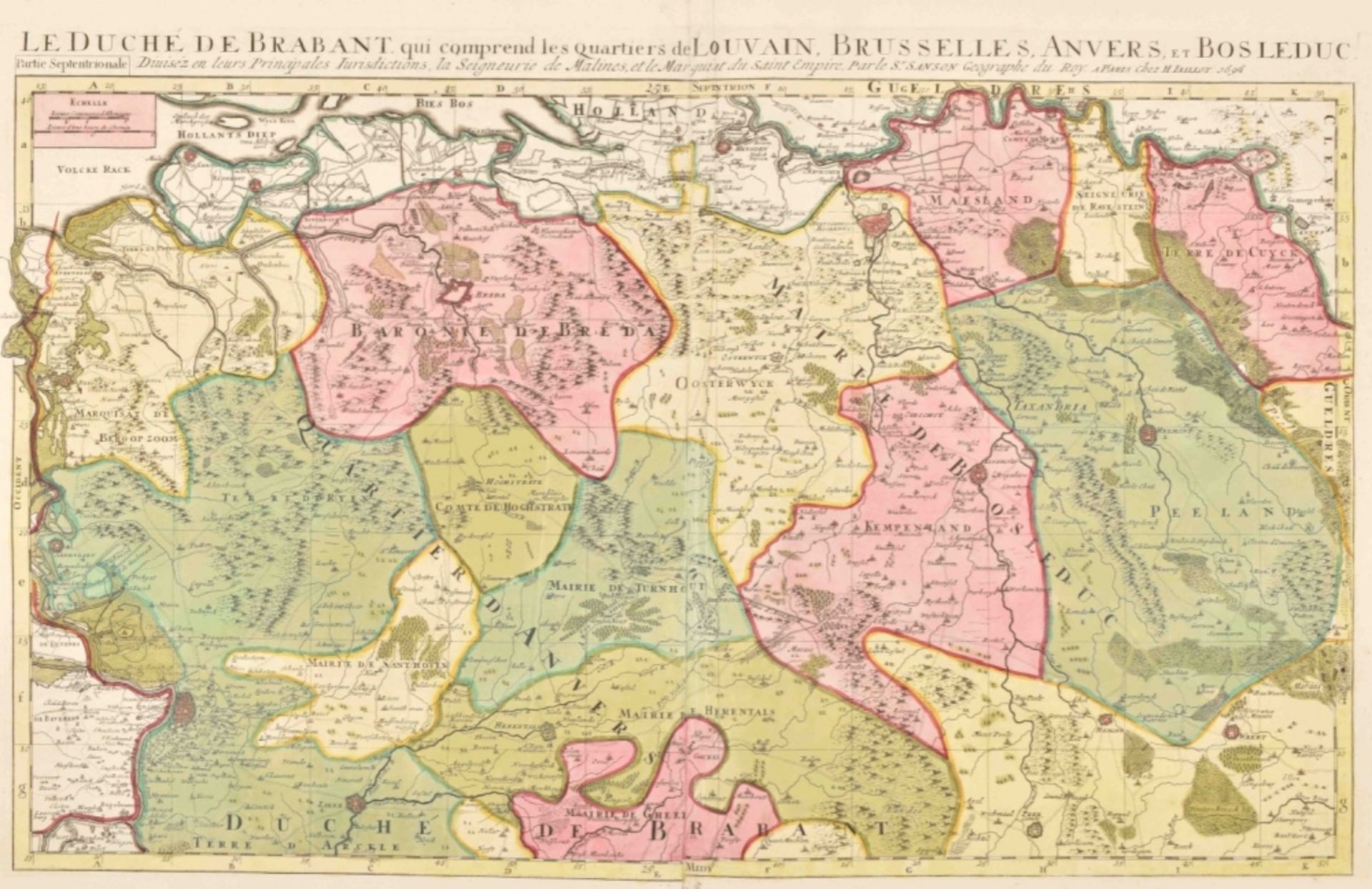 N. Sanson. Le Duché de Brabant qui comprend les Quartiers - Image 2 of 4