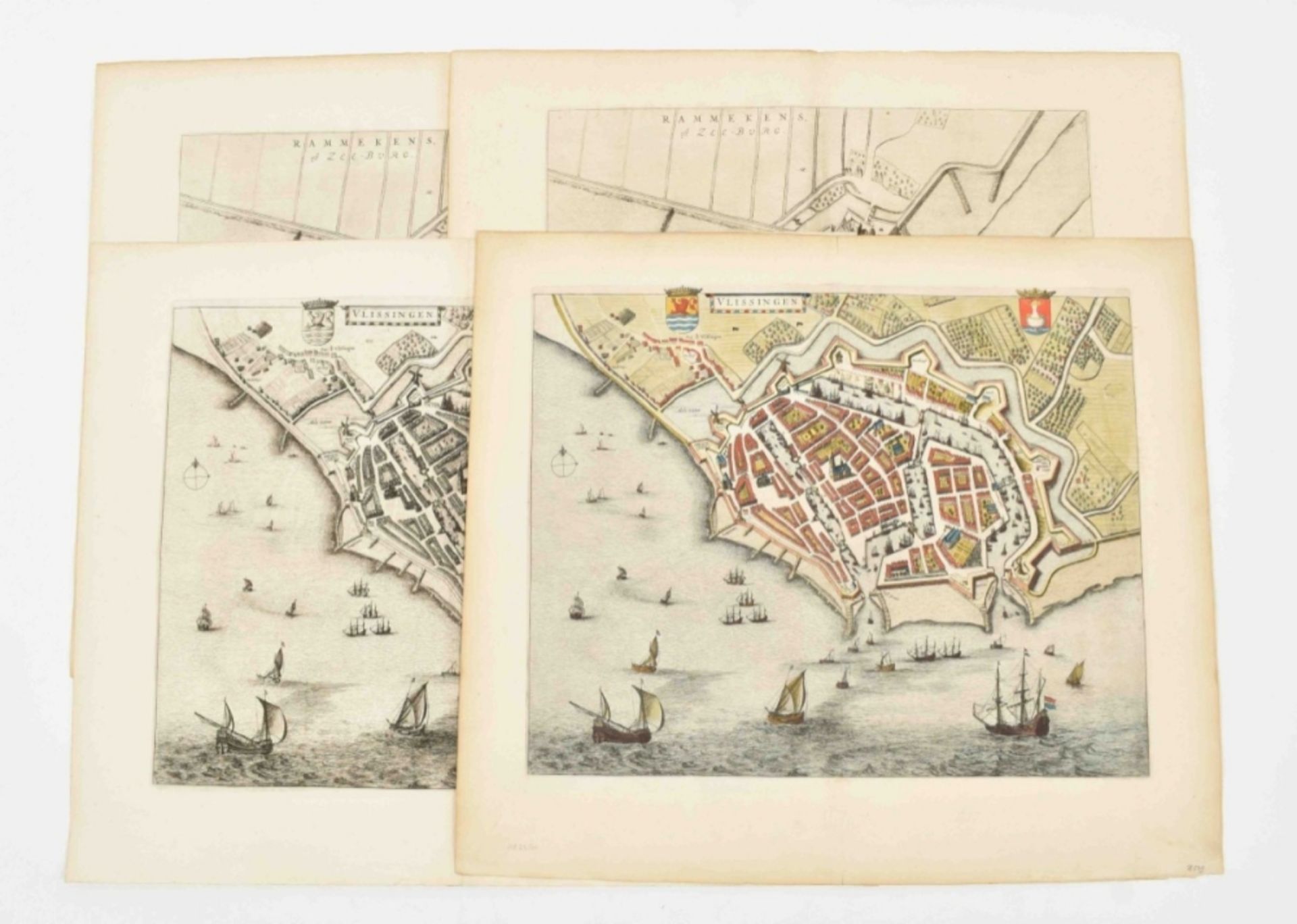 Four maps of Vlissingen: Joan Blaeu. Vlissingen