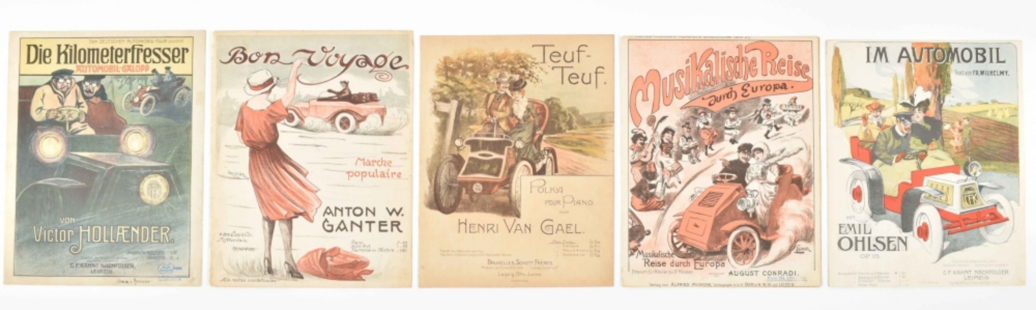 Collection of sheet music relating to cars