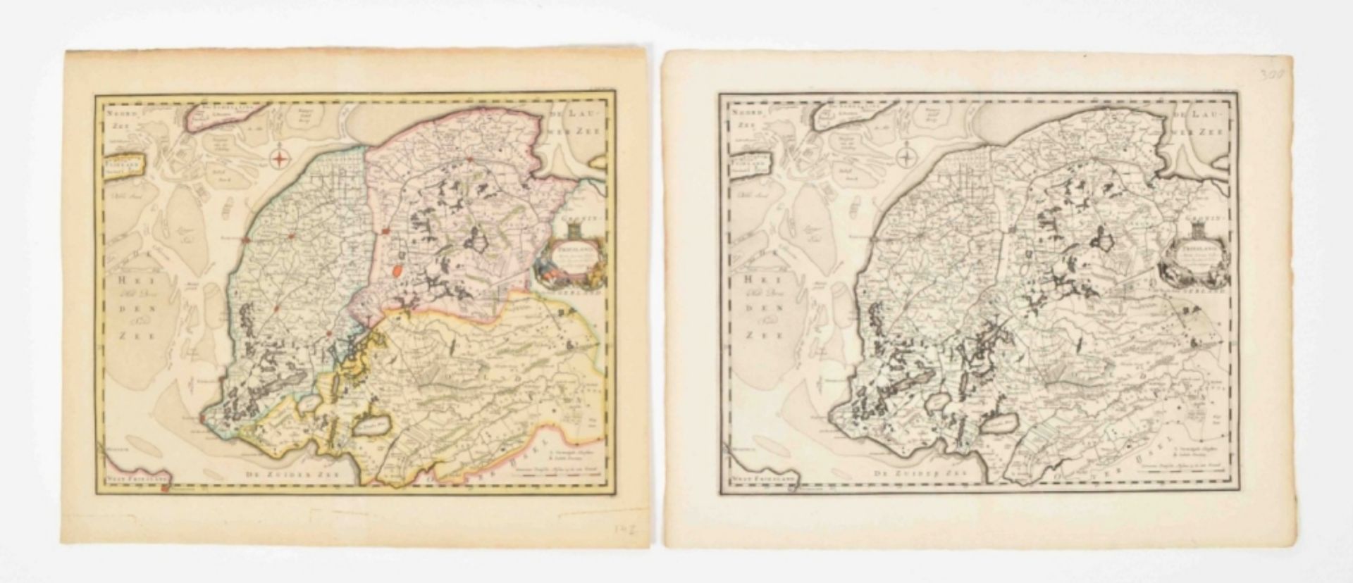 Eight maps: (1-2) F. Ottens. Friesland met de Zee ten Westen - Bild 4 aus 7