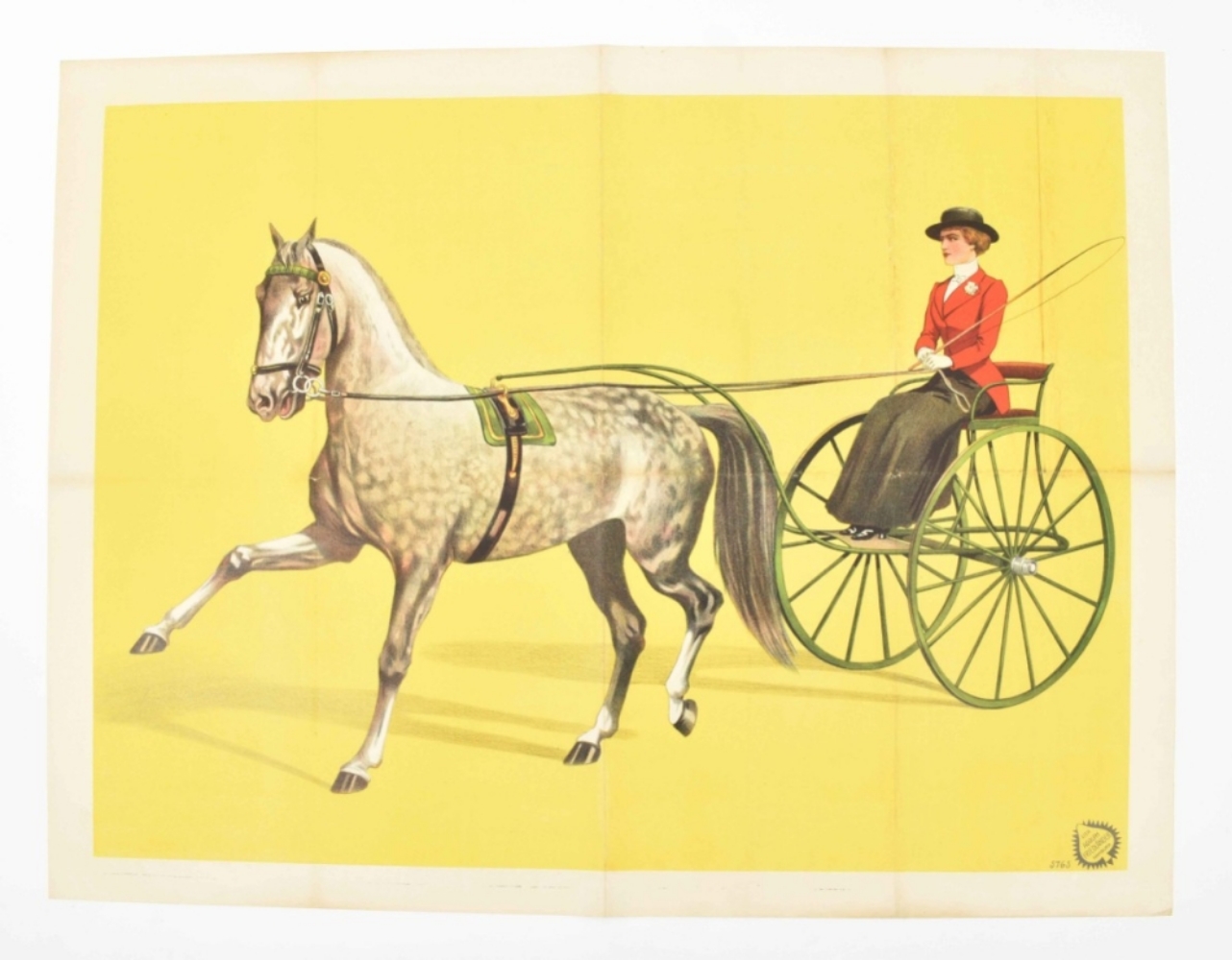 [Horse driving] "Woman on a two-wheeled carriage with horse" - Image 7 of 7