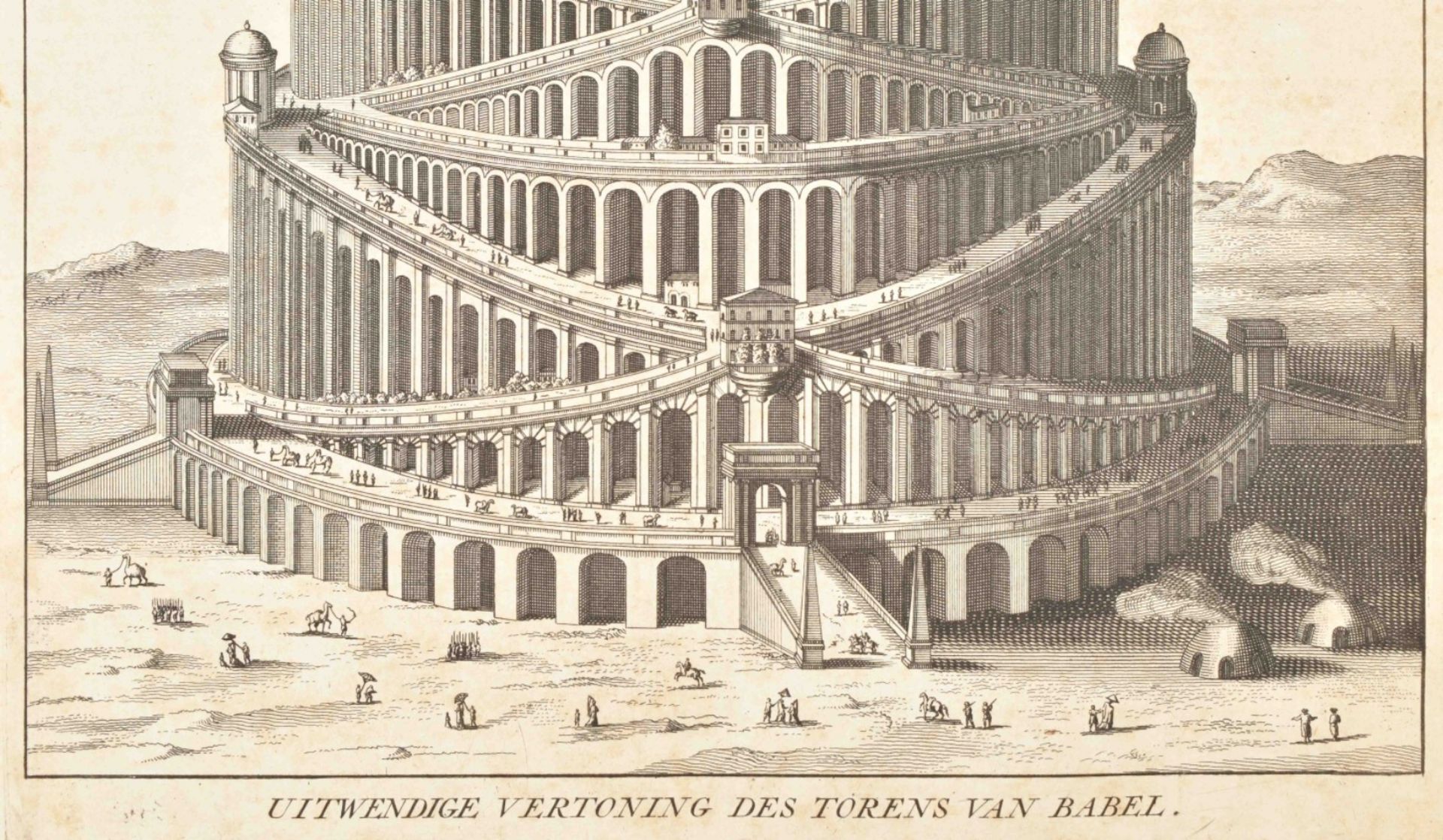 Two prints depicting the Tower of Babel: "La tour de Babel" - Image 3 of 5