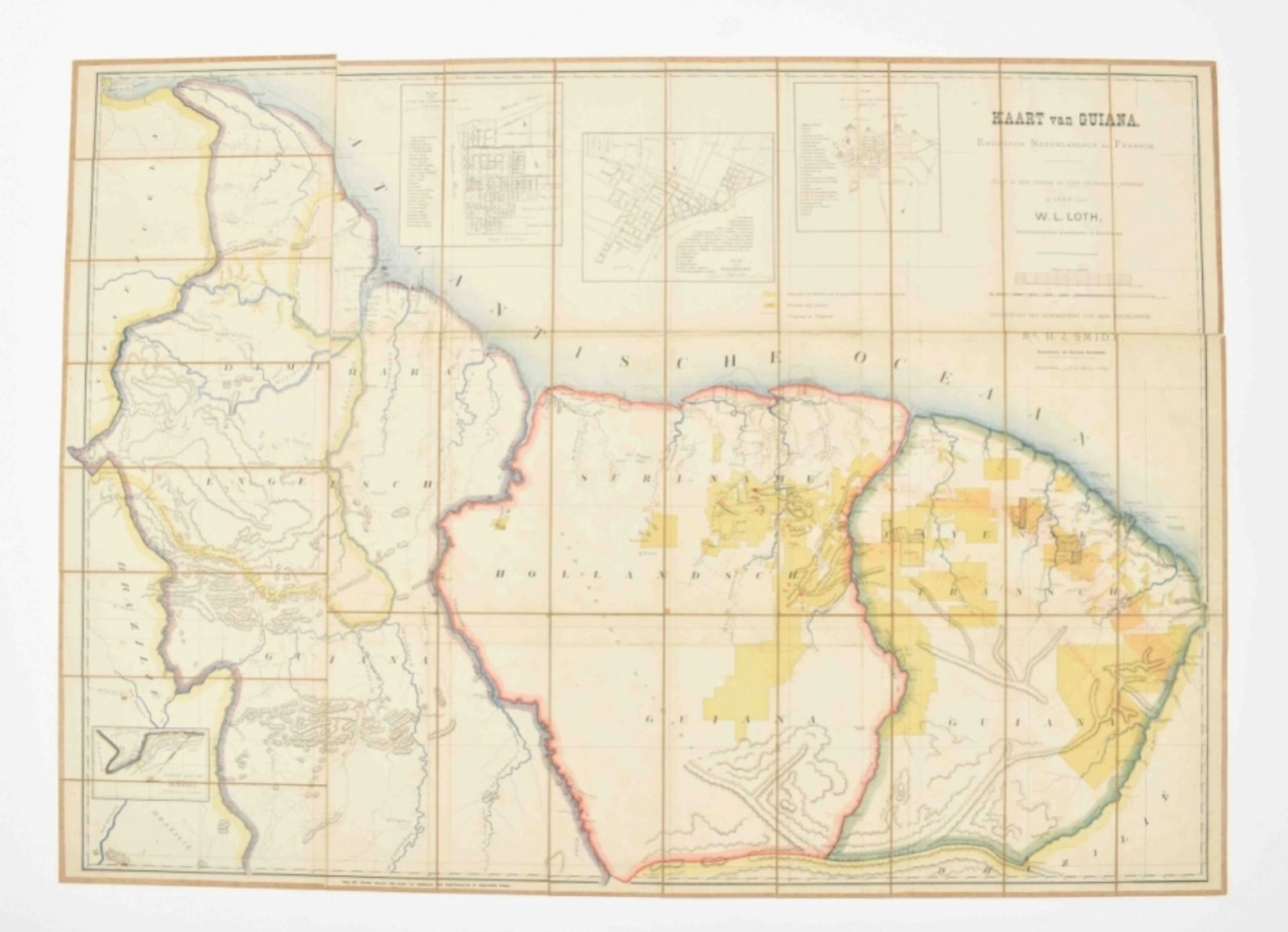 Four folded segmented maps on linen: Plan routier  - Image 7 of 9