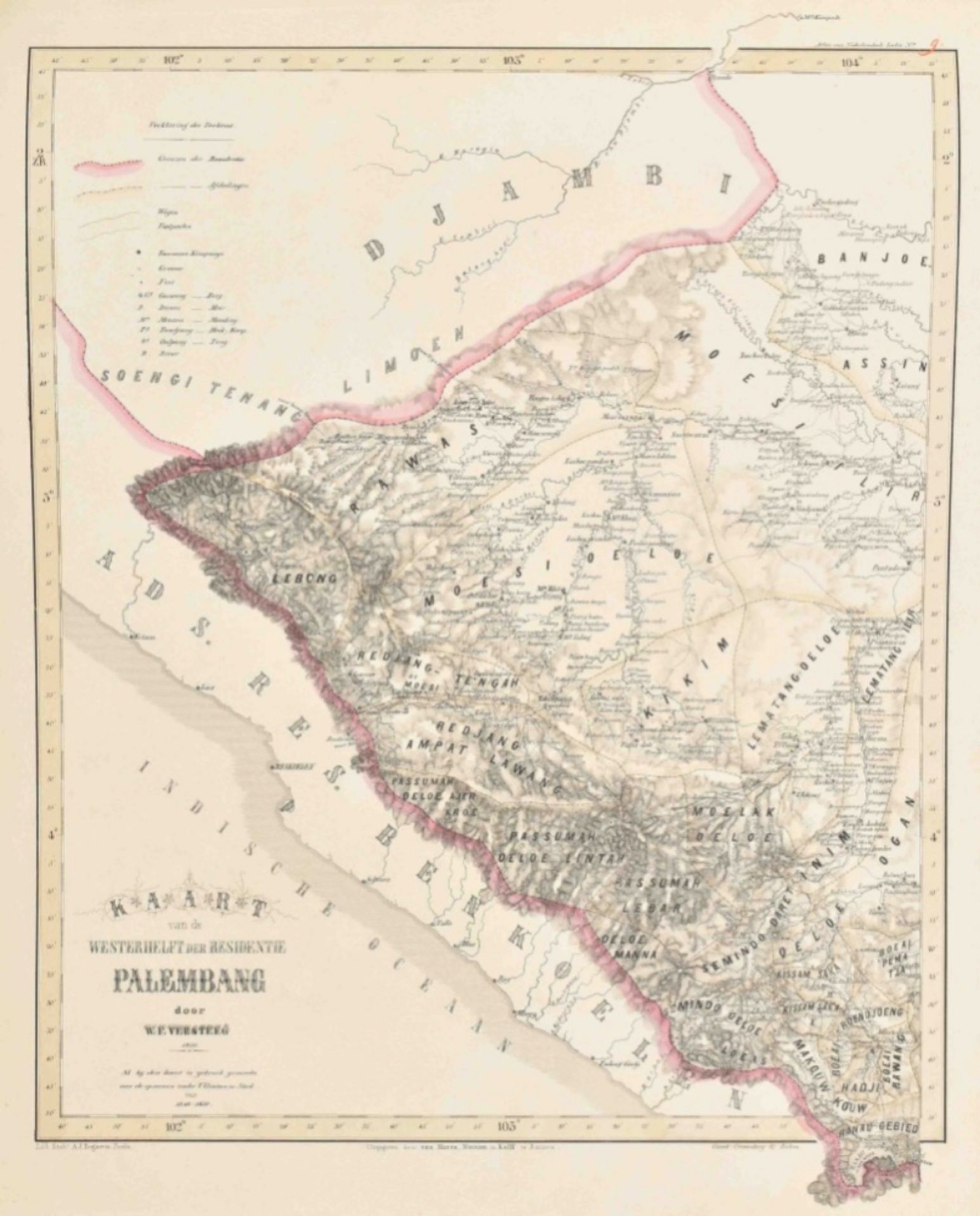 P. Melvill van Carnbée. W.F. Versteeg. Algemeene atlas van Nederlandsch Indië - Image 6 of 10