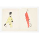 Carl "Eric" Erickson (1891-1958). Two fashion illustrations