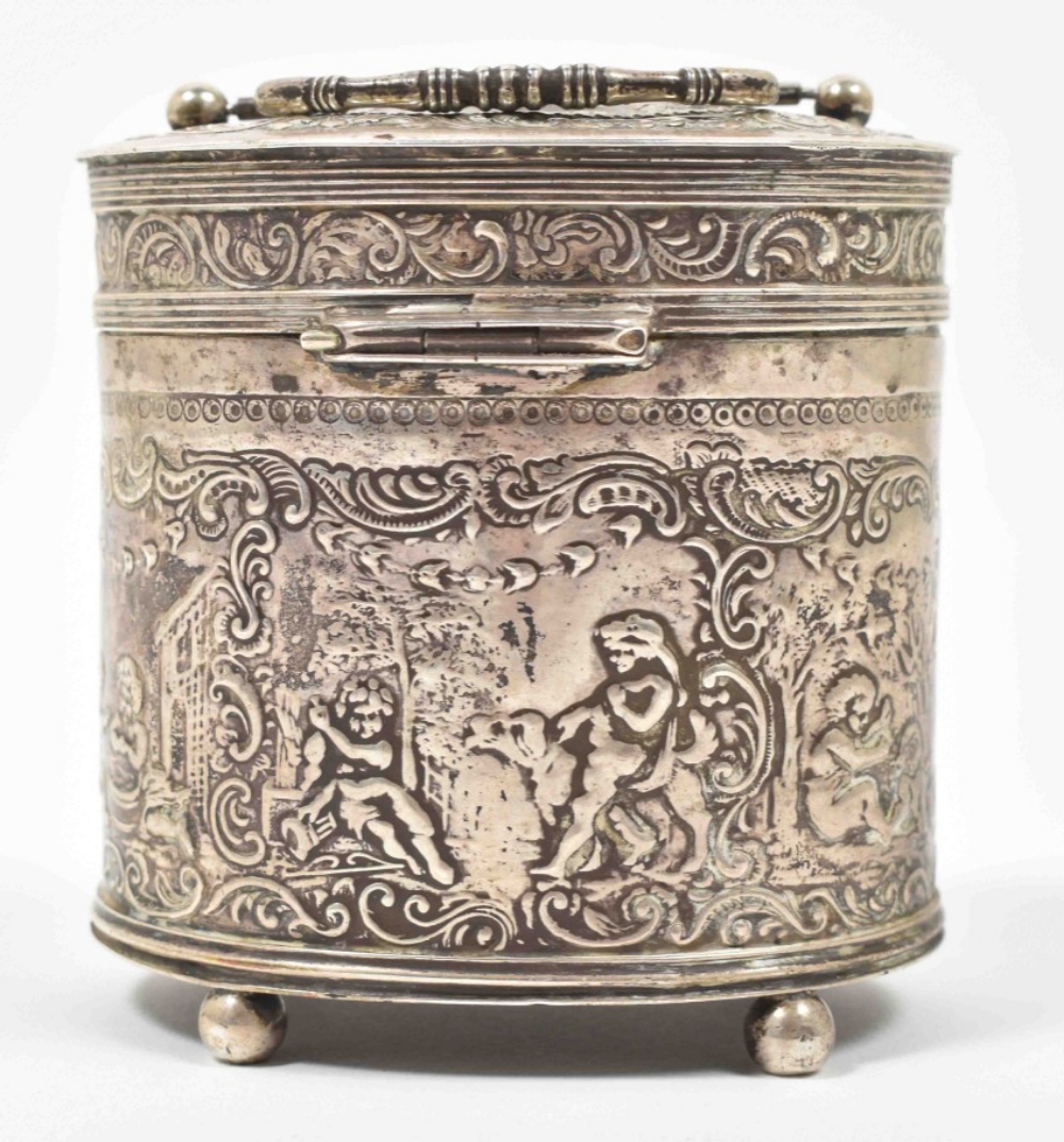 Oval silver tea-caddy - Image 3 of 7