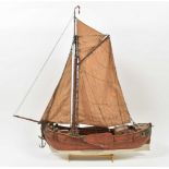 Historic model of Dutch poon ship