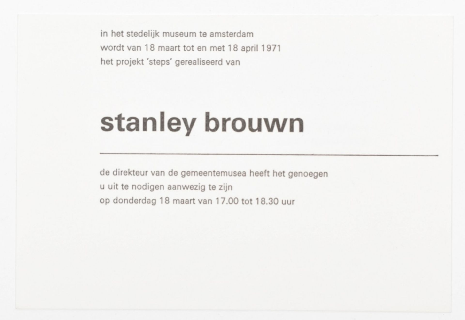 Stanley Brouwn announcement cards - Bild 4 aus 6