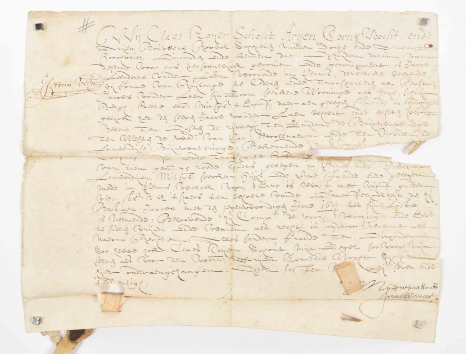 Six Dutch notarial deeds, 1675-1756 - Image 9 of 10