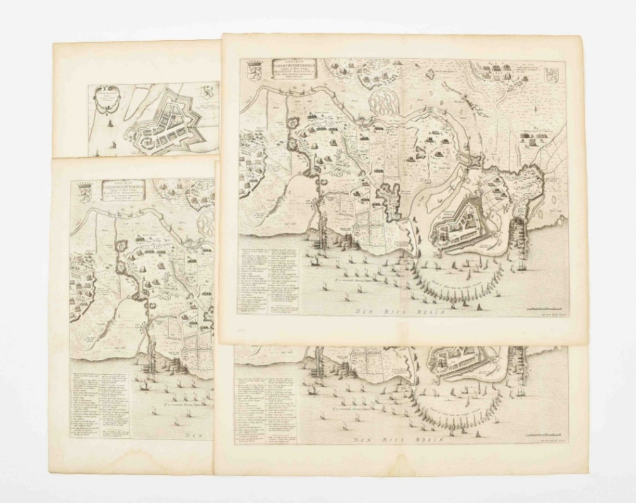 Four maps of Geertruidenberg and surroundings:Obsidio 