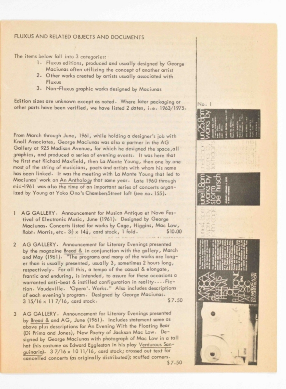 Sales catalogue Was ist Backworks? Documents and Relics of experimental art 1952-1970 - Image 3 of 5