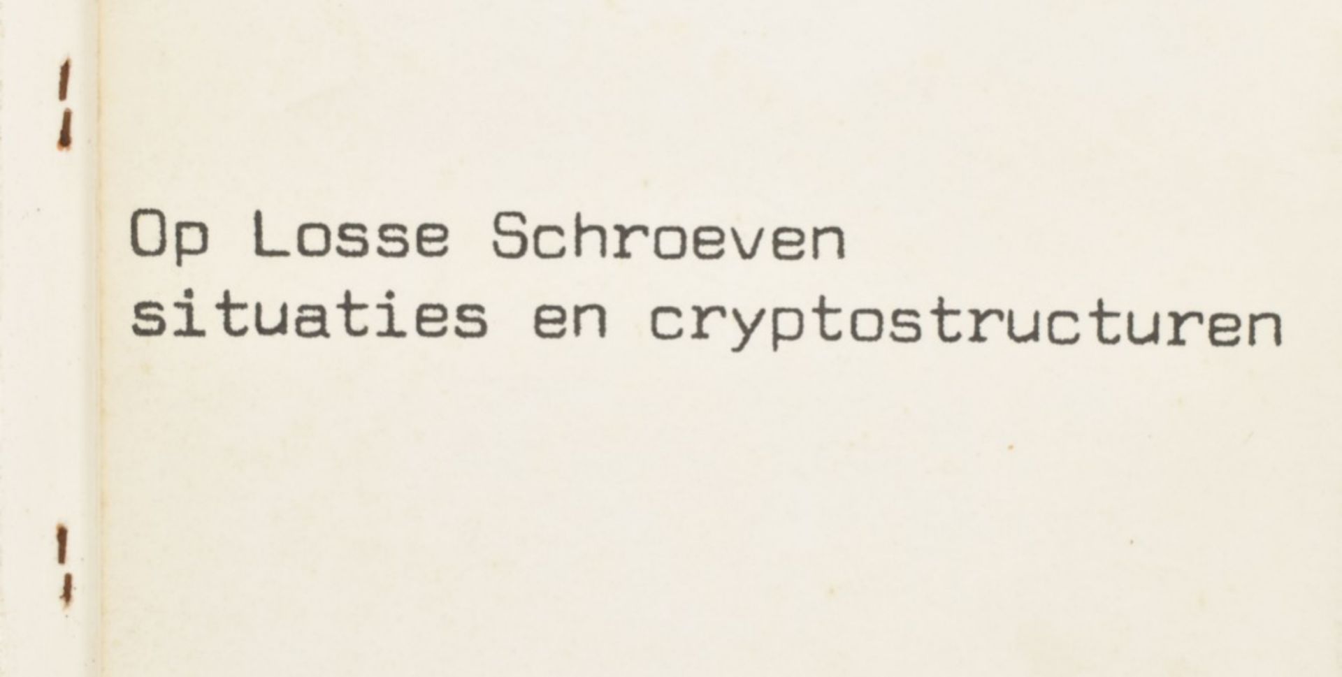 Op Losse Schroeven (1969) and Diagrams and Drawings (1972) - Bild 3 aus 7