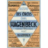 [Announcement. Blumenfeld] Das Gastspiel des Circus Carl Hagenbeck hat begonnen!