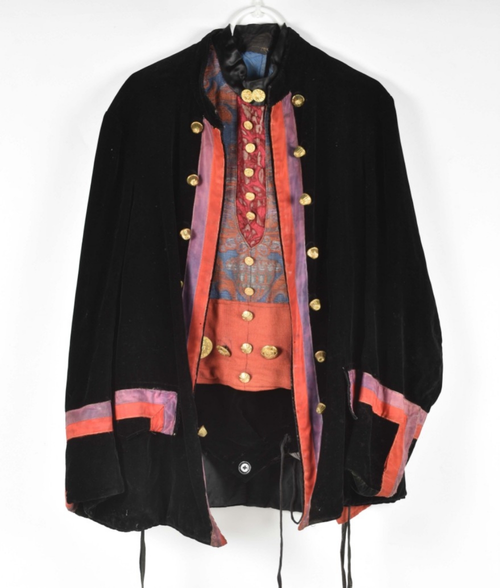 20th cent. black velvet stage costume 