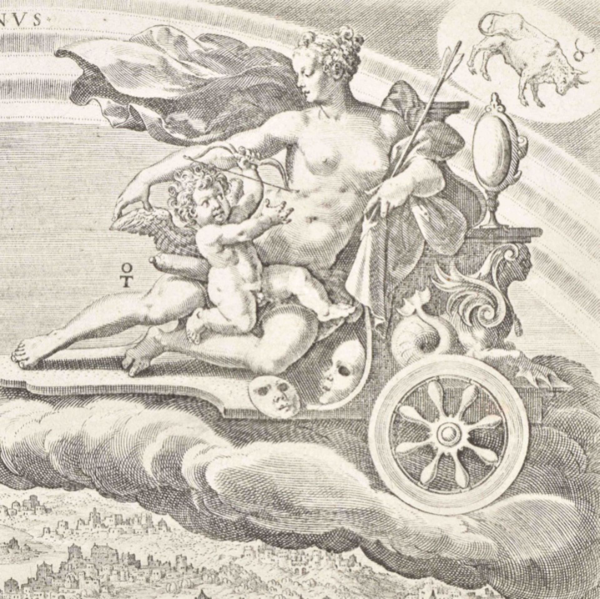 Johann Sadeler I (1550-1600) after Maerten de Vos (1532-1603). "Moon, sun and planets" - Image 7 of 10