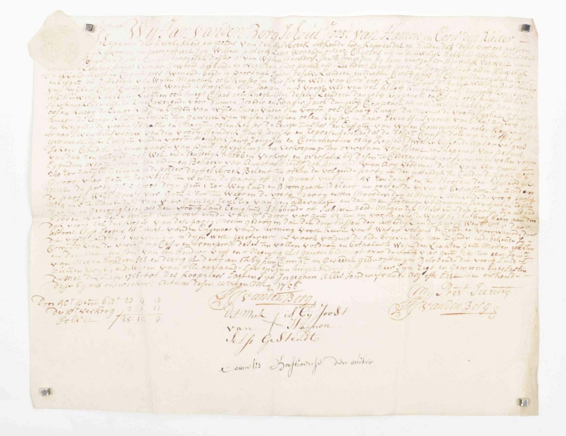 Six Dutch notarial deeds, 1675-1756 - Image 8 of 10