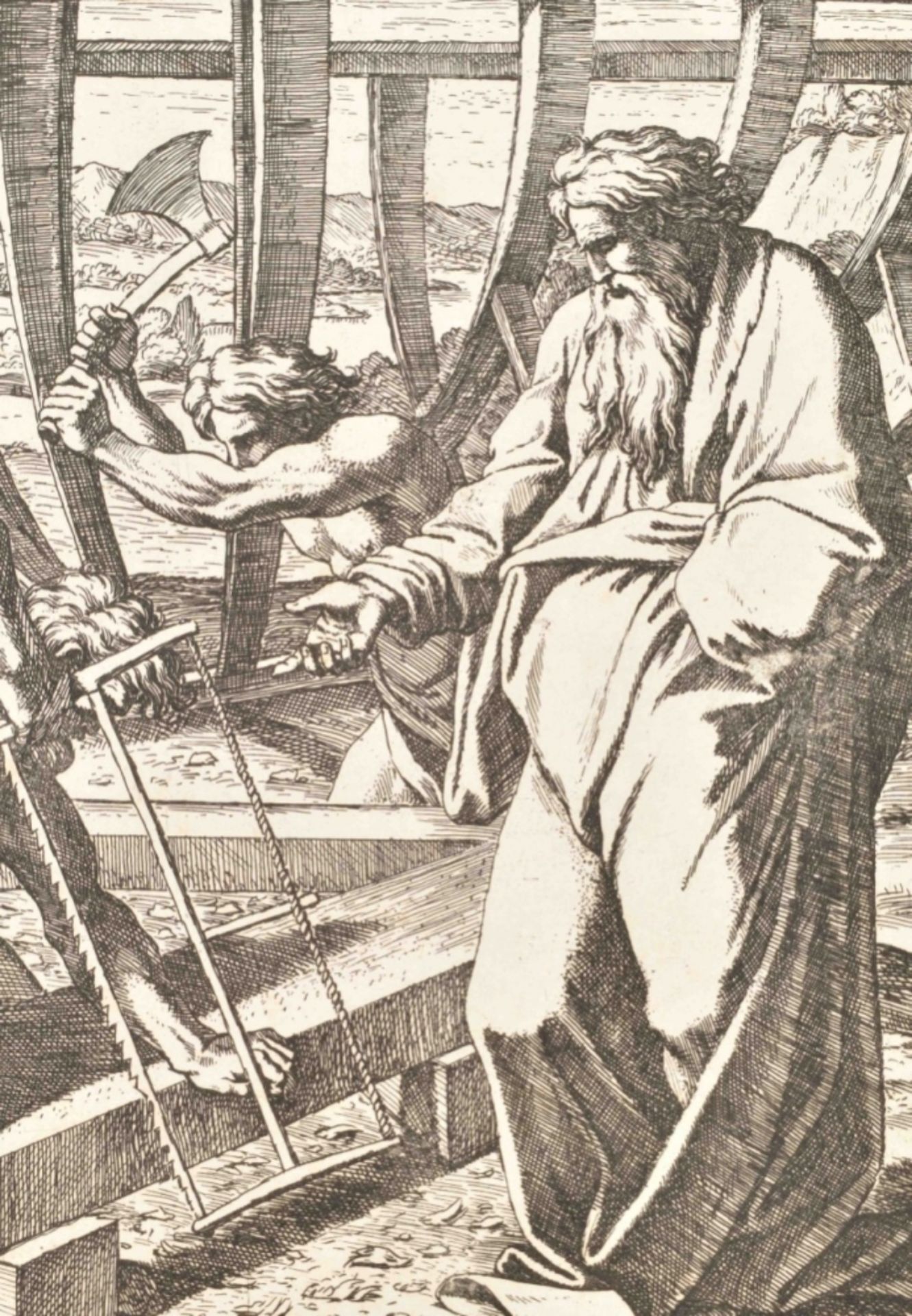 Niocolas Chaperon (1612-1656) after Raphael (1483-1520). Two prints of Noah's ark - Image 3 of 8