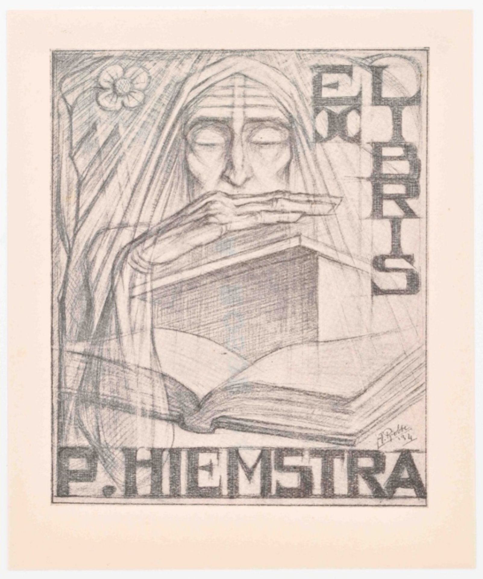 Collection of approx. 550 ex libris incorporating images of books - Bild 7 aus 7