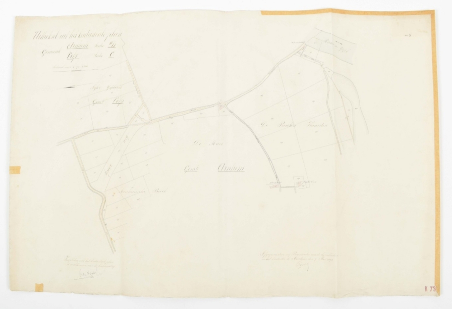 Nine manuscript maps: "Gemeente Arnhem" - Image 9 of 10