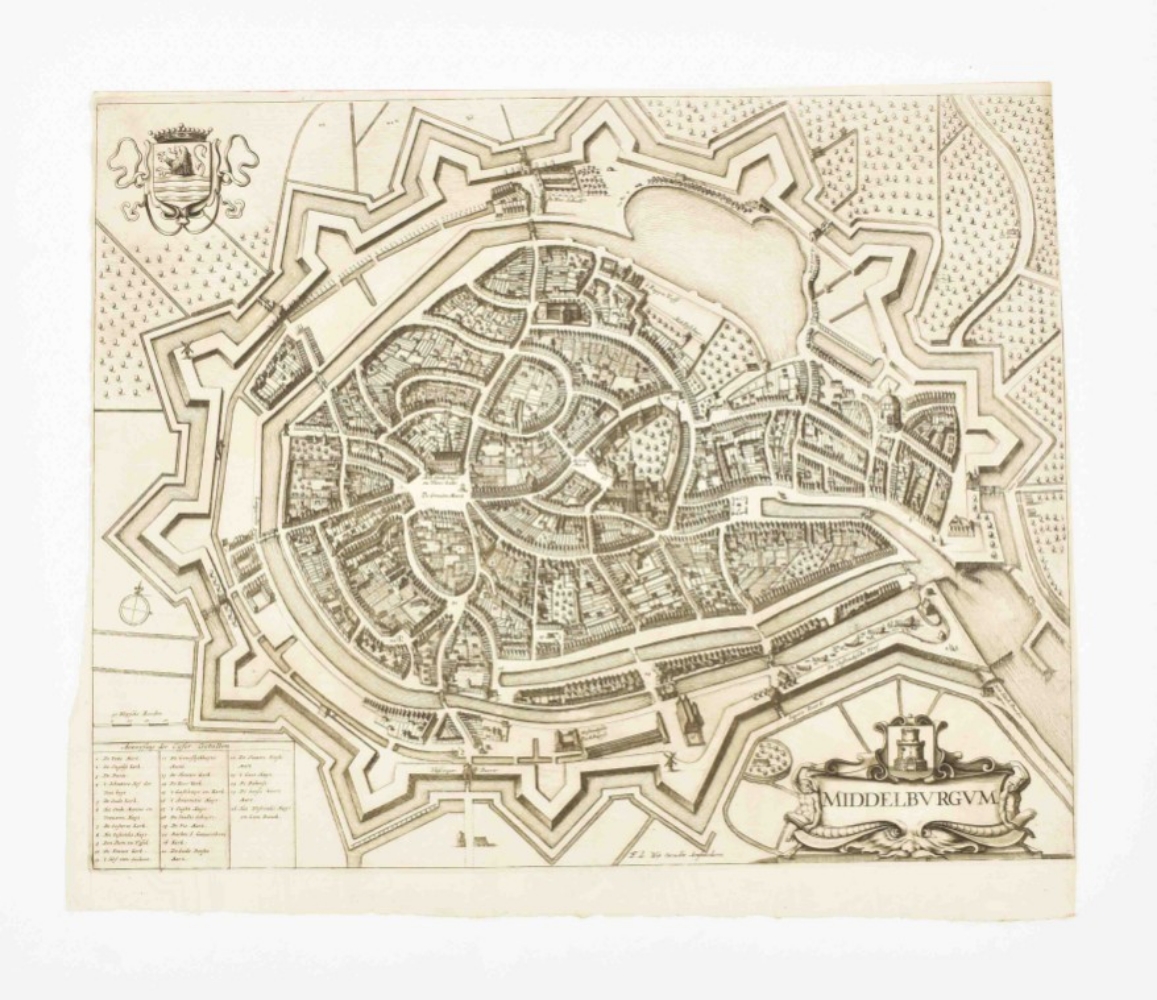 Eight maps of Middelburg: Joan Blaeu. Middelburgum - Image 8 of 9