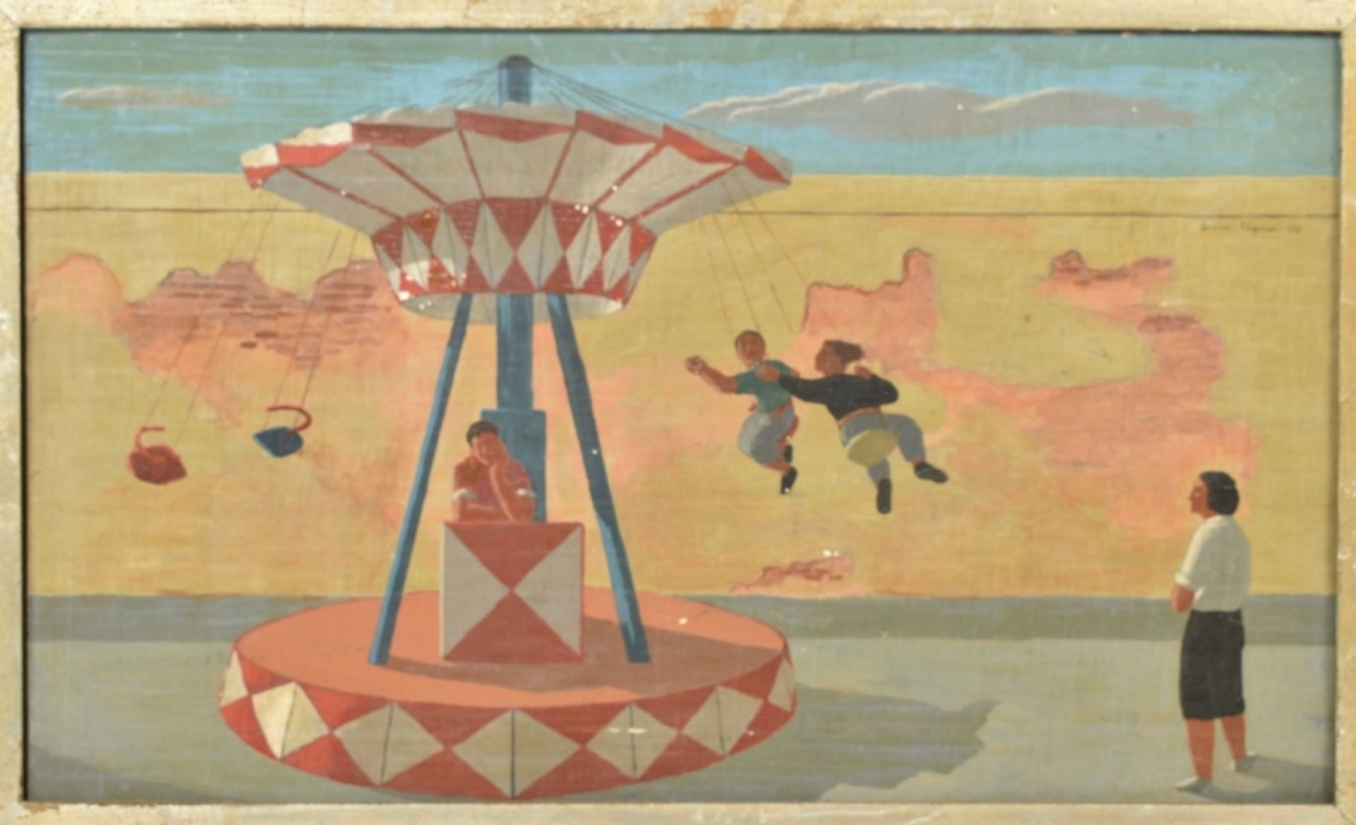 Grover Chapman (1924-2000). "Children in a swing ride" - Image 2 of 6