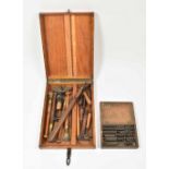 Collection of 17 antique bookbinding tools