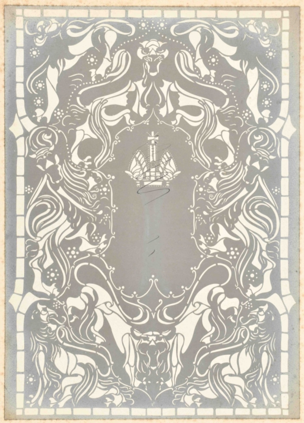 C.A. Lion Cachet (1864-1945) Three drawings: Design for a book binding - Image 4 of 8