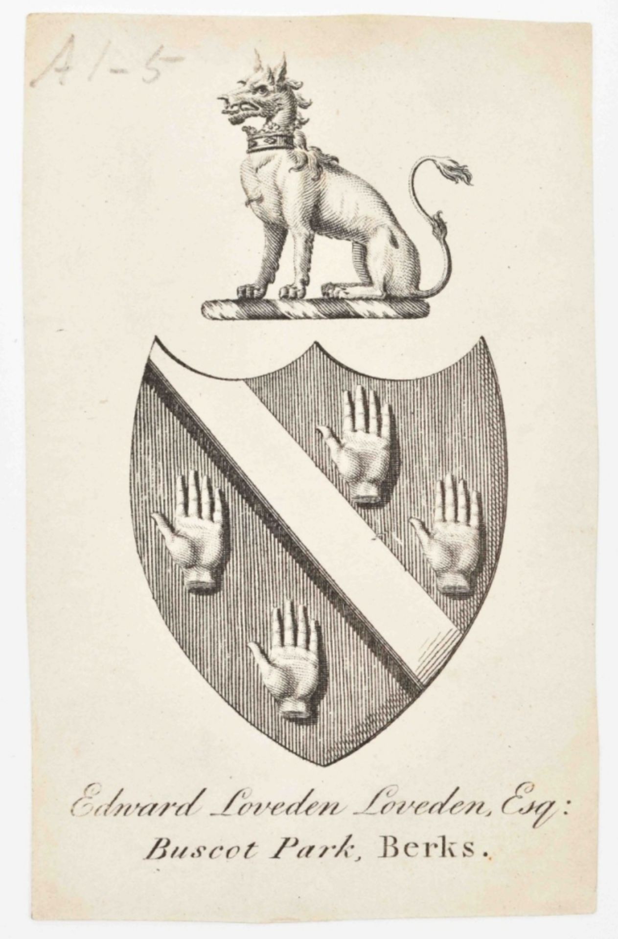 Collection of approx. 135 English heraldic ex libris - Image 6 of 7